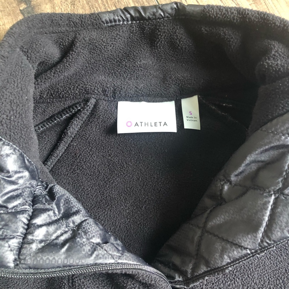 Athleta Black Vortex Half Zip Pullover Fleece S Gem